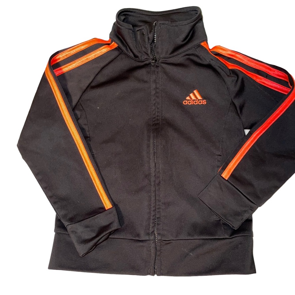 Adidas Toddler Girls Starter Warn Up Jacket Black Hot Pink Size 3T Zip Up Causal